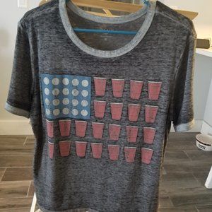 Zoe & Liv beer pong USA flag shirt